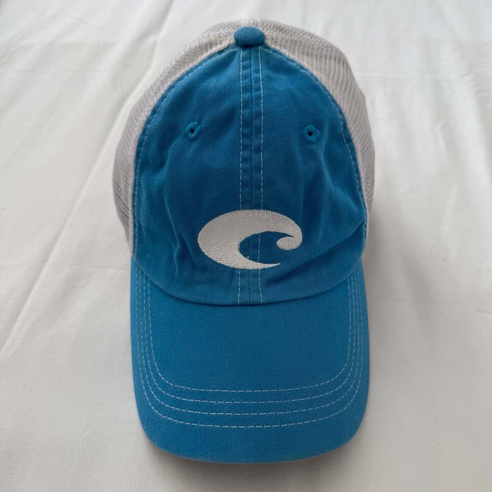 Costa Del Mar Blue and White Mesh Back Trucker Hat